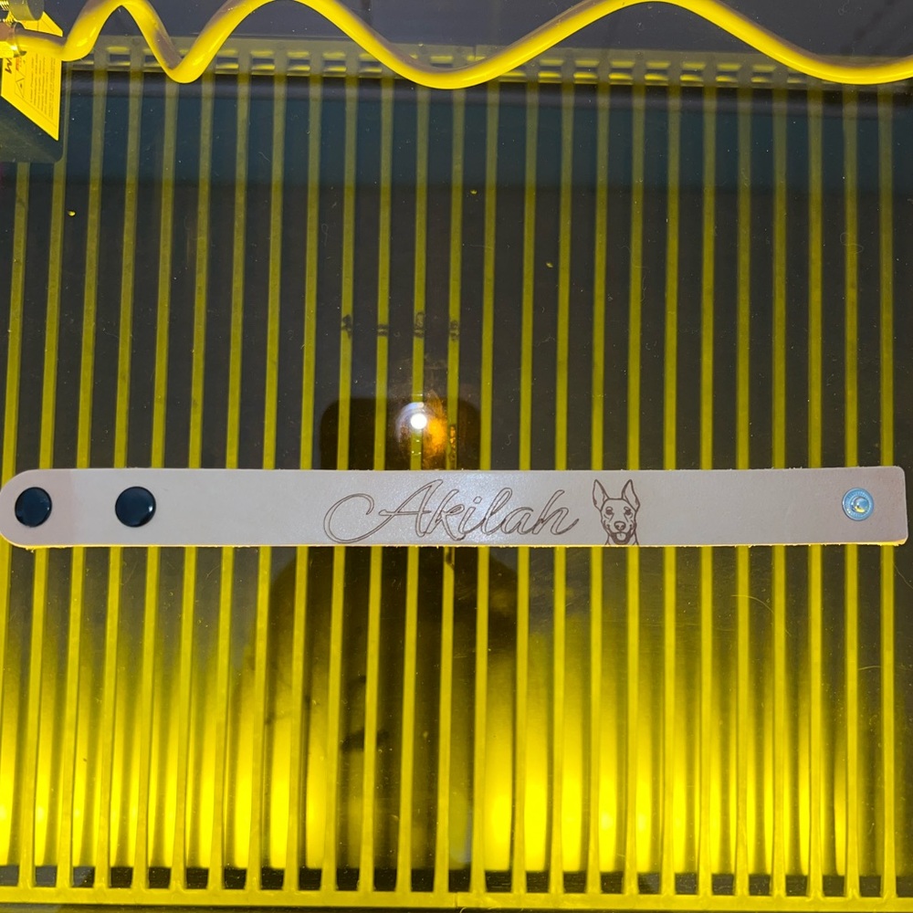 Leather Bracelet Laser Engraved PERSONALIZED